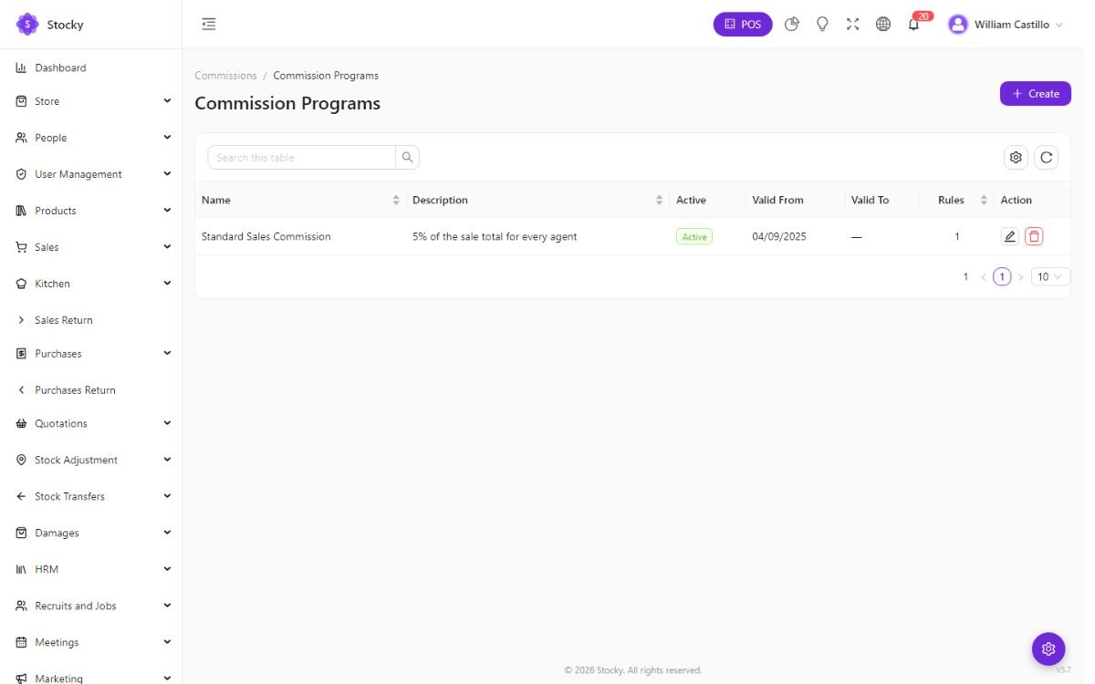 Commission programs