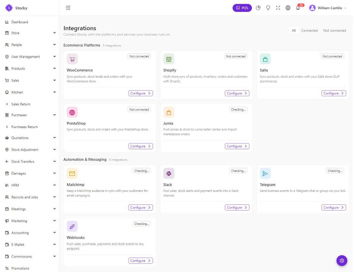 Integrations hub