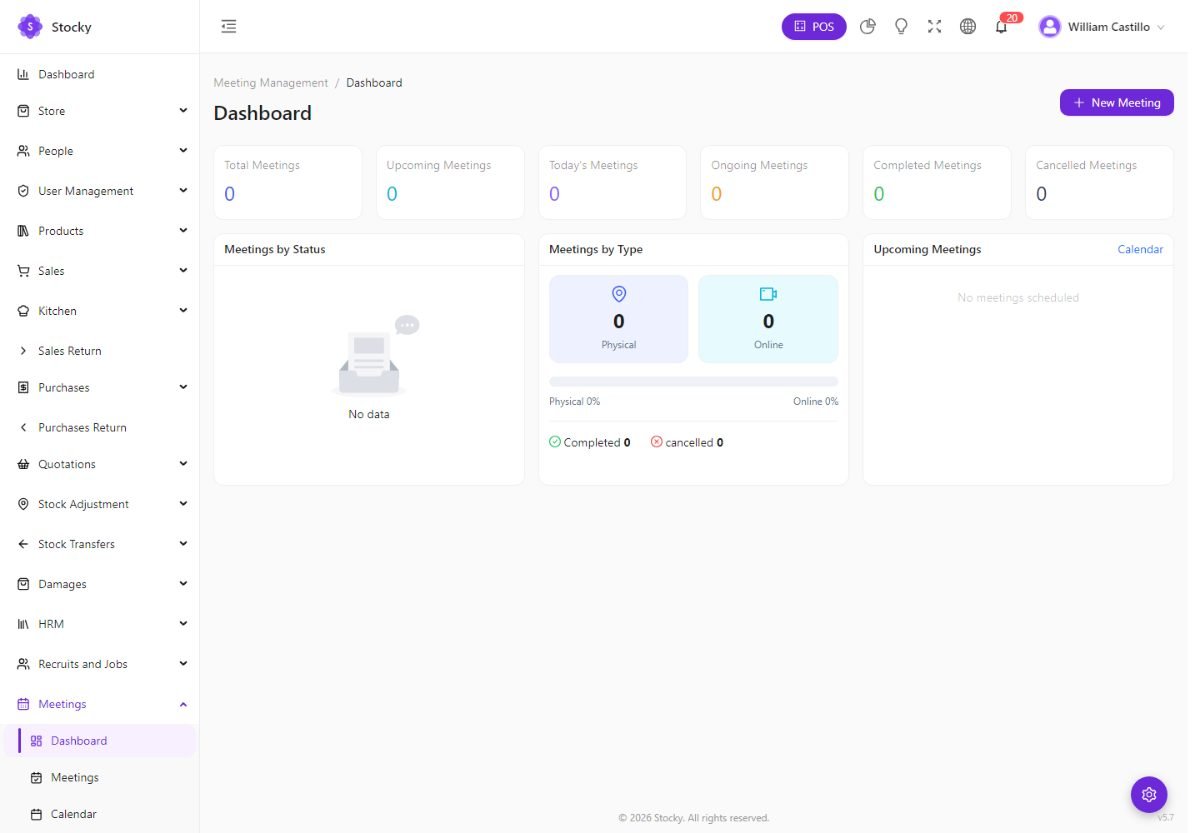 Meetings dashboard