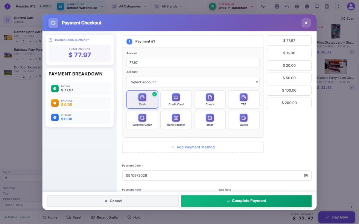 POS payment screen
