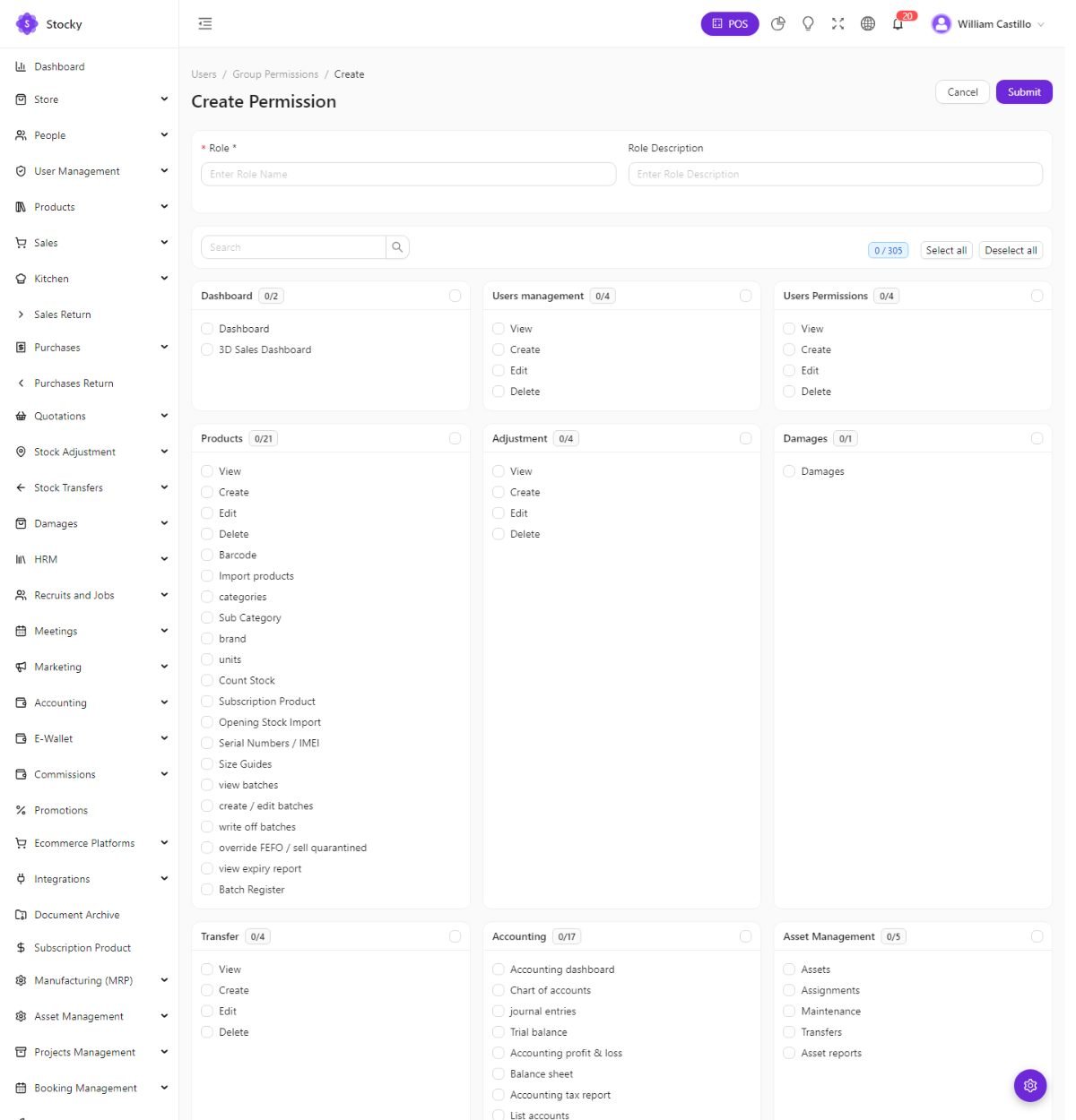 The role editor