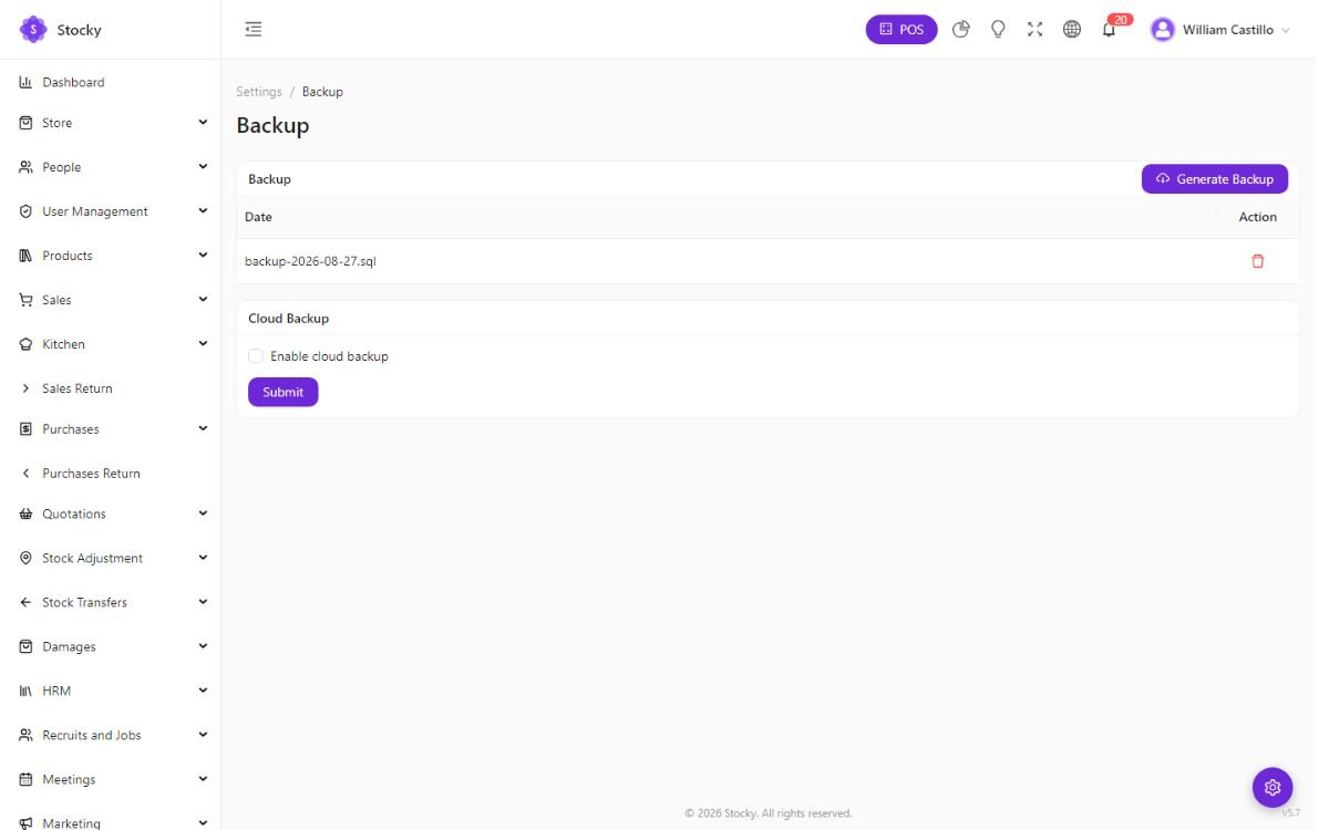 Backup page