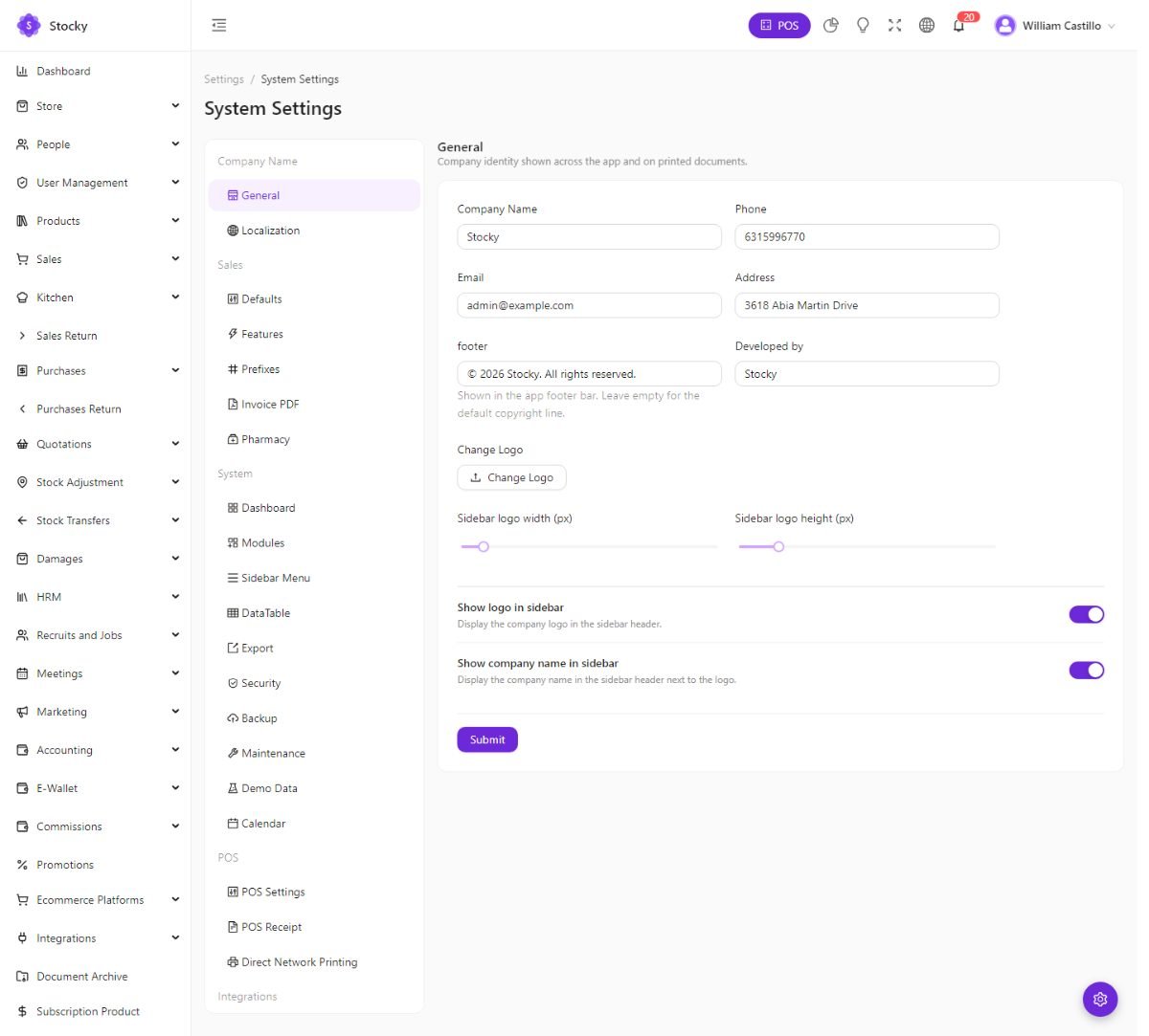 System settings