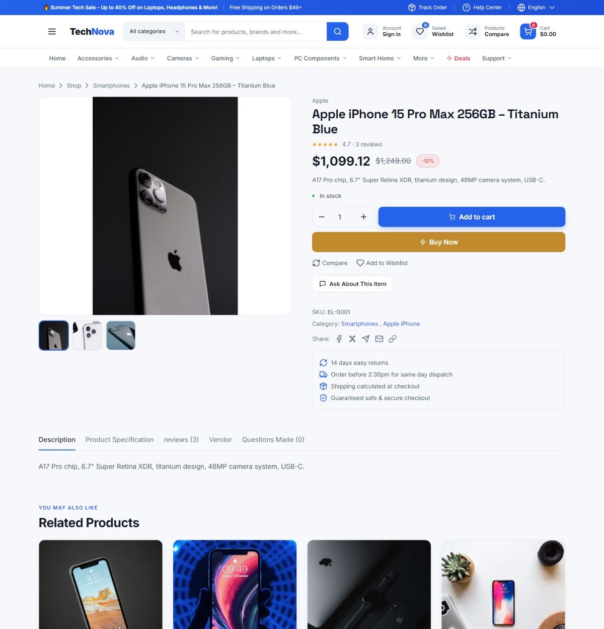 Product page