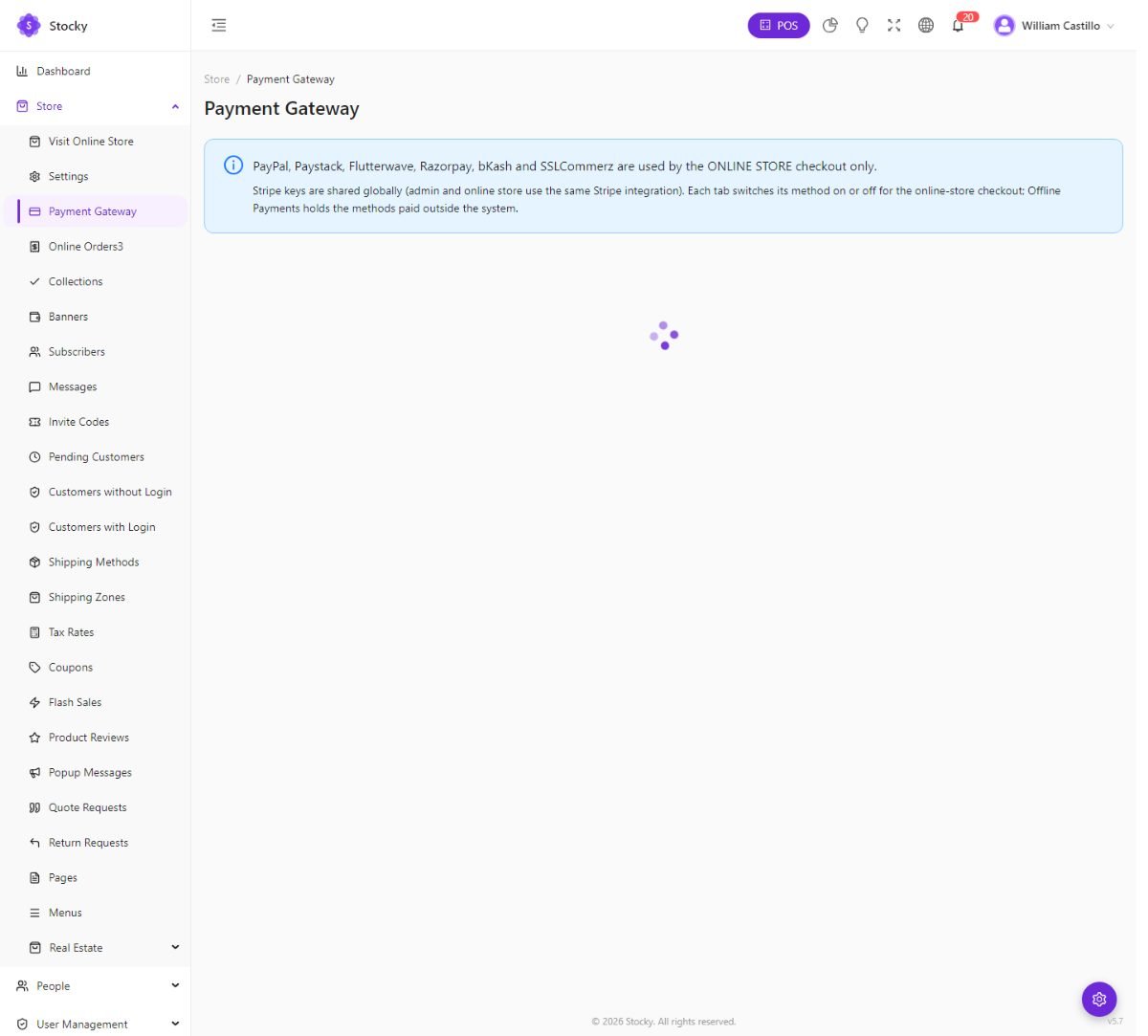 Store payment gateways