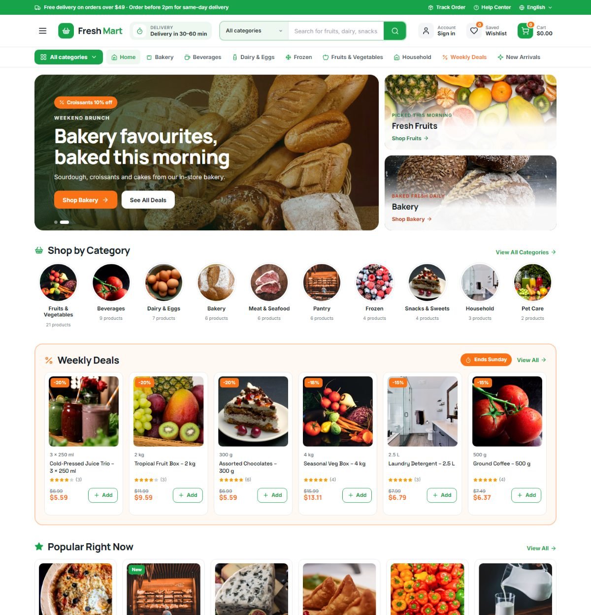 Grocery theme home page