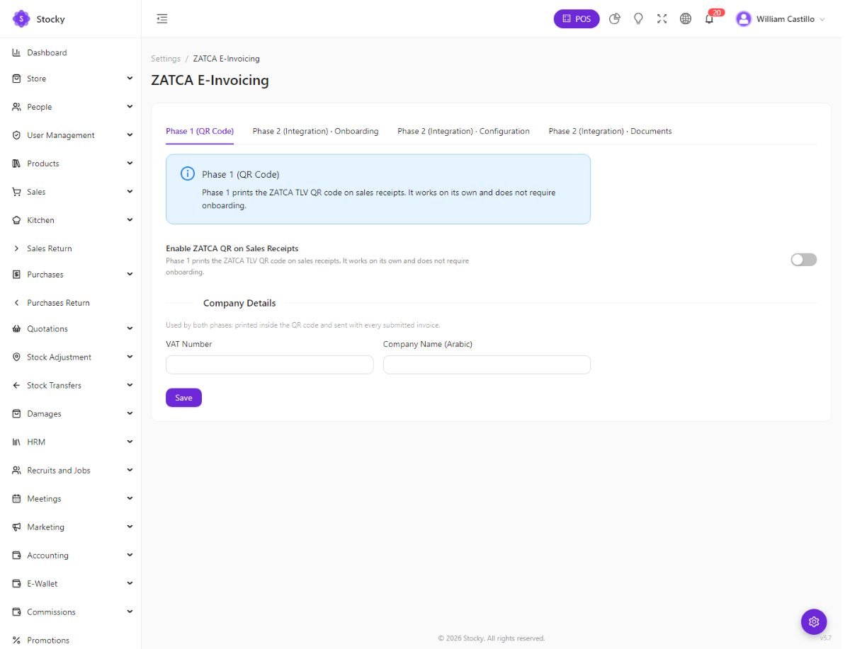 ZATCA settings