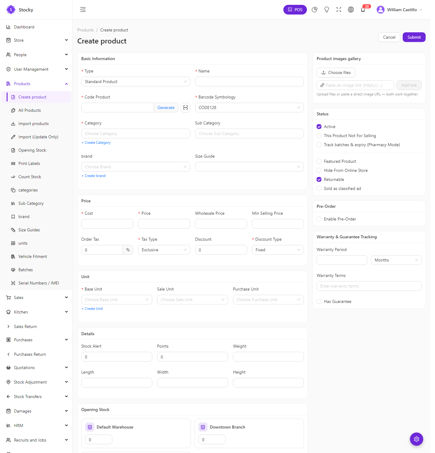Create product