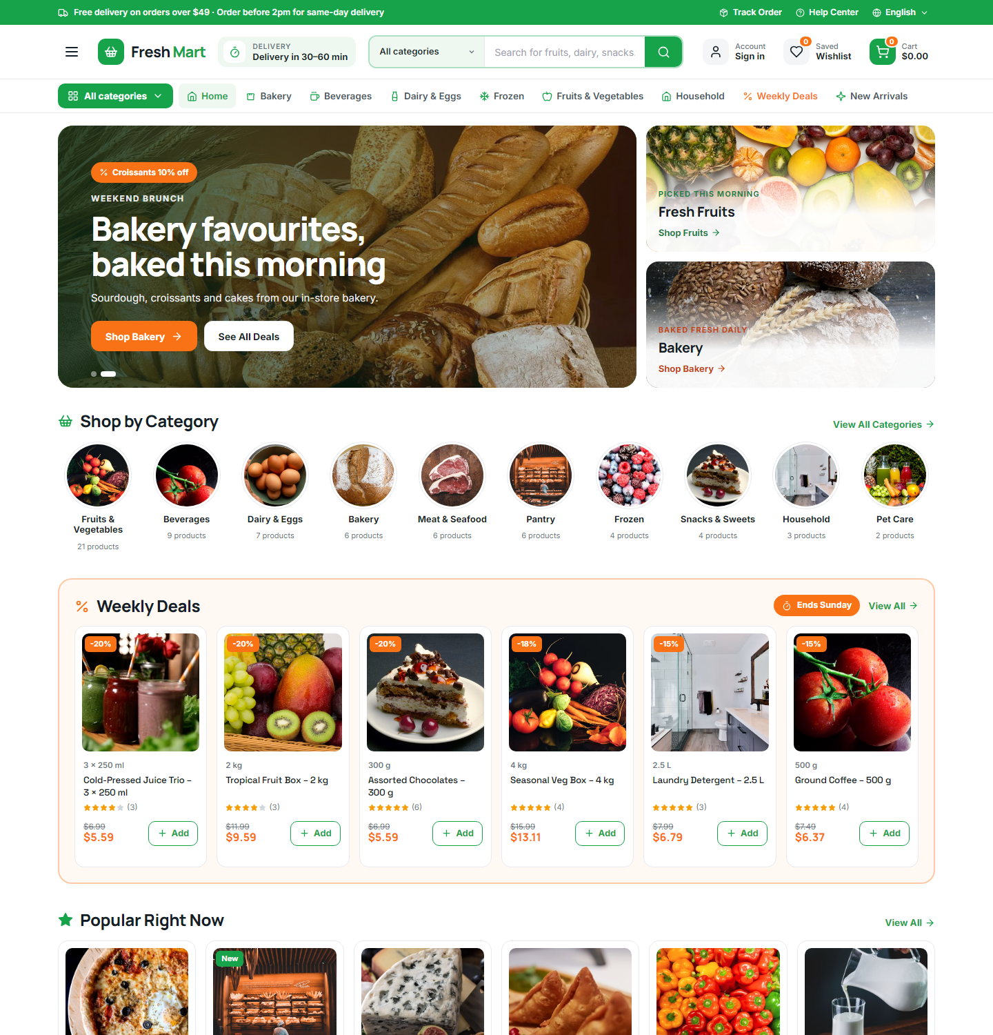 Grocery theme home page
