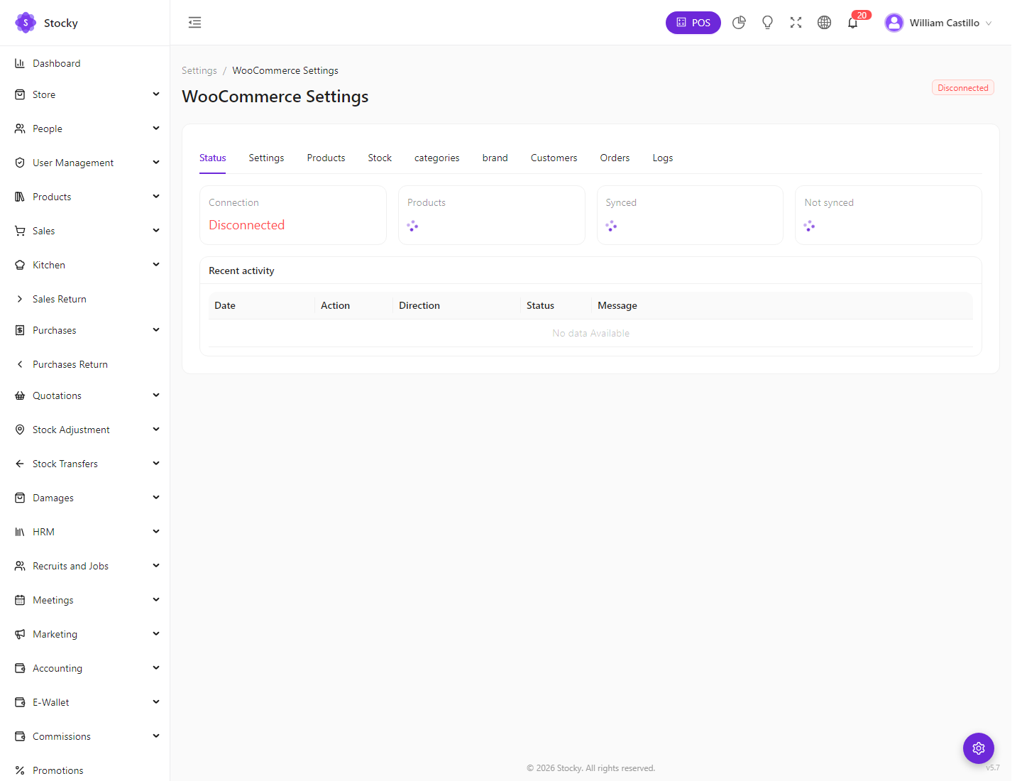 WooCommerce settings